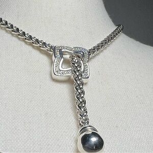 David Yurman - Sterling Silver Wheat Quatrefoil Lariat With Pave Diamonds